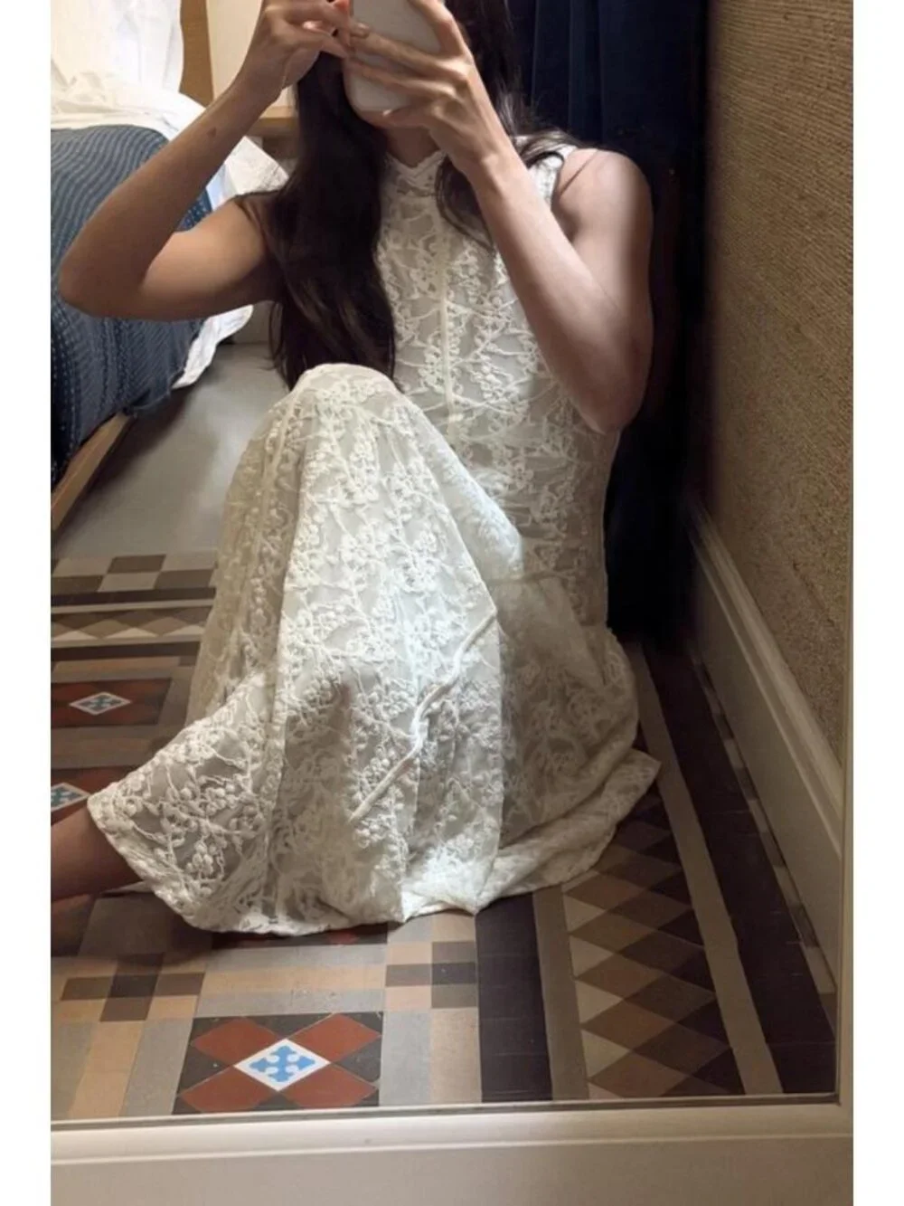 ZARA LONG LACE DRESS - Picture 4 of 7